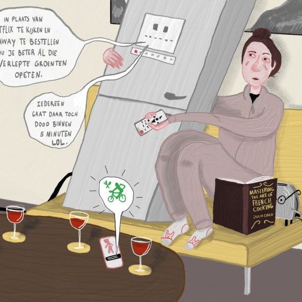 Slimme toestellen voor De Standaard, illustratie door Lisa De Vriese